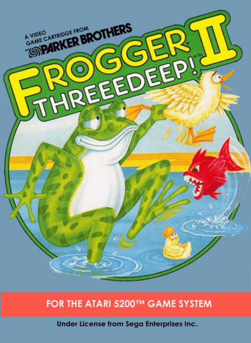 Frogger II: Threedeep box art for Atari 5200